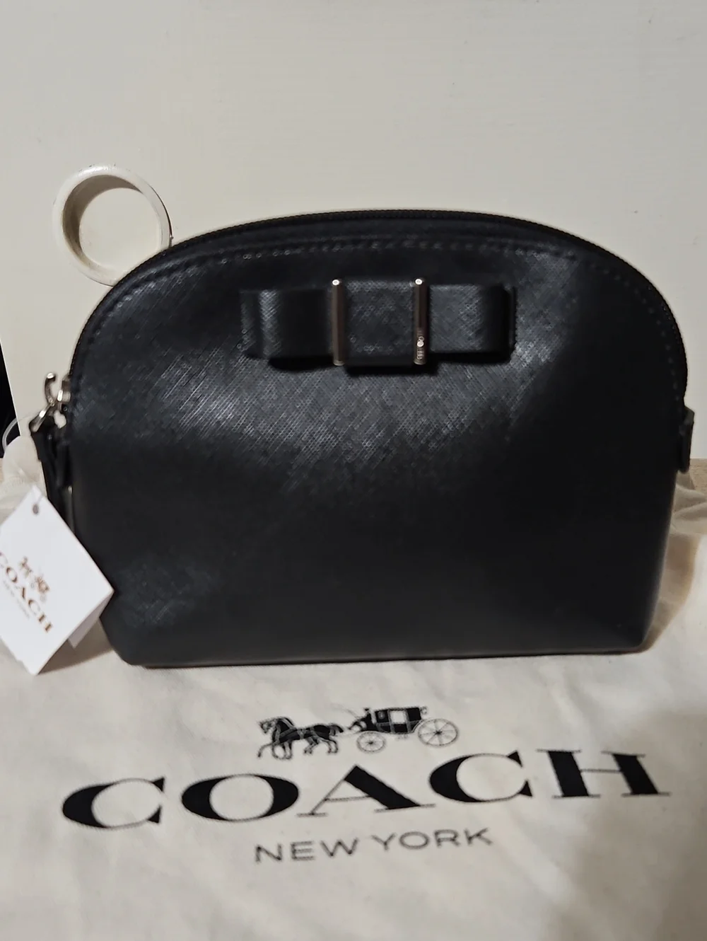 Coach NWT Darcy Saffiano Leather Pouch Small